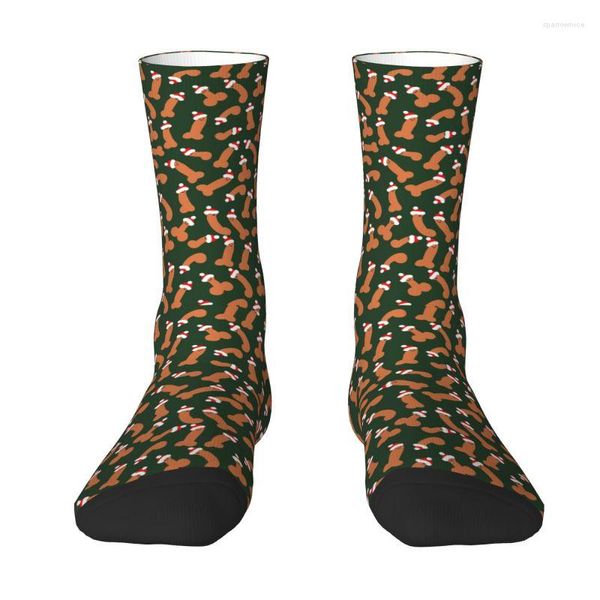 Herrensocken, Neuheit, lustig, Weihnachten, Penismuster, Kleid, Unisex, warm, atmungsaktiv, 3D-Druck, Crew