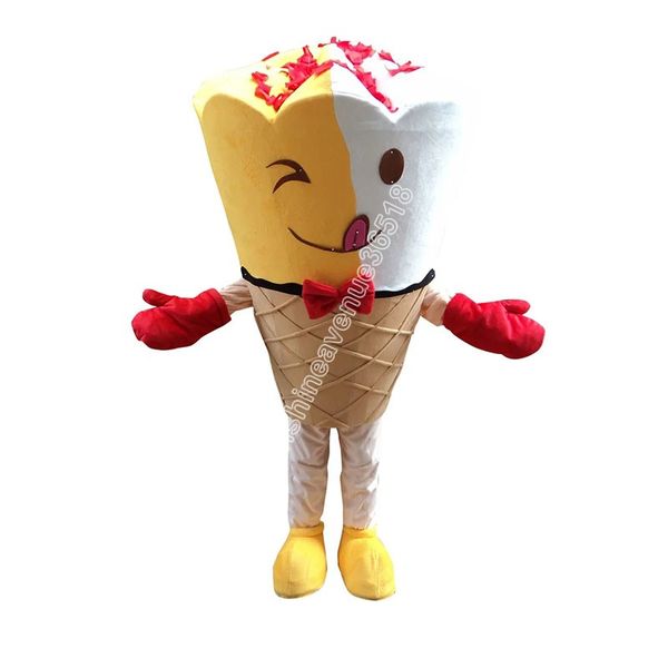 Sorvete cone mascote traje topo dos desenhos animados anime tema personagem carnaval unisex adultos tamanho natal festa de aniversário ao ar livre roupa terno