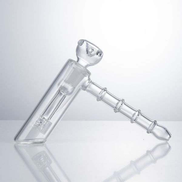 CSYC Y149 Narghilè Pipa da fumo Tubi di vetro stile martello 6 bracci Perc Gabbia per uccelli Perc 2 modelli Bubbler Bong per acqua in vetro 19mm Ciotola maschio Bubbler per tabacco