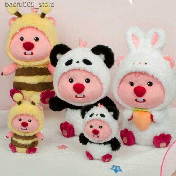 Plüschpuppen Loopy Little Beaver Plüschtier Kawaii süße rosa Biber Plüschtiere Puppe weiche lustige Wurfkissen Baby Schlafpuppe Weihnachtsgeschenke Q230913