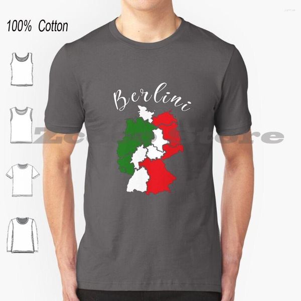 Magliette da uomo Germania Italia Berlini Berlin Camicia dal design divertente in cotone confortevole di alta qualità