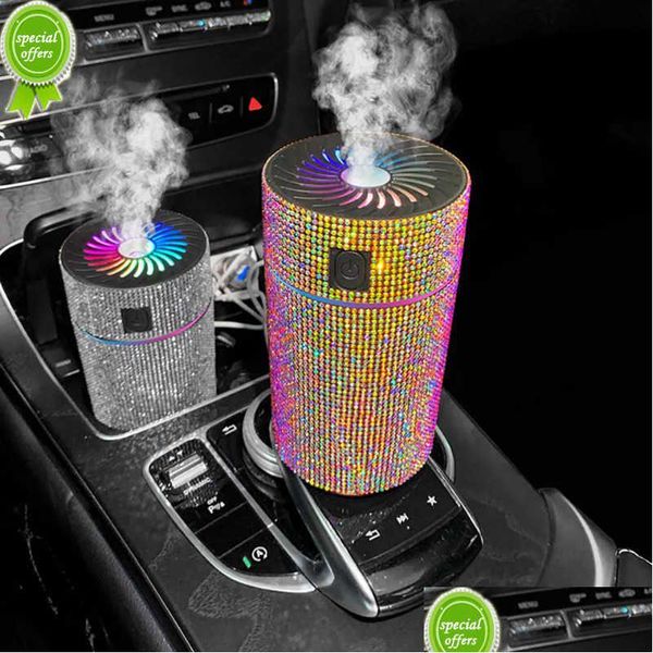 Auto Diffusor Luftbefeuchter mit LED-Licht Kristall Diamant Luftreiniger Aromatherapie Lufterfrischer Zubehör Drop Lieferung DHF2T