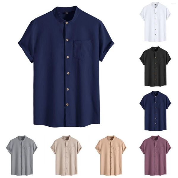 Camicie casual da uomo One Pagliaccetto Moda Primavera ed Estate Maniche corte Colletto rialzato Camicia stampata Manica girocollo T-shirt