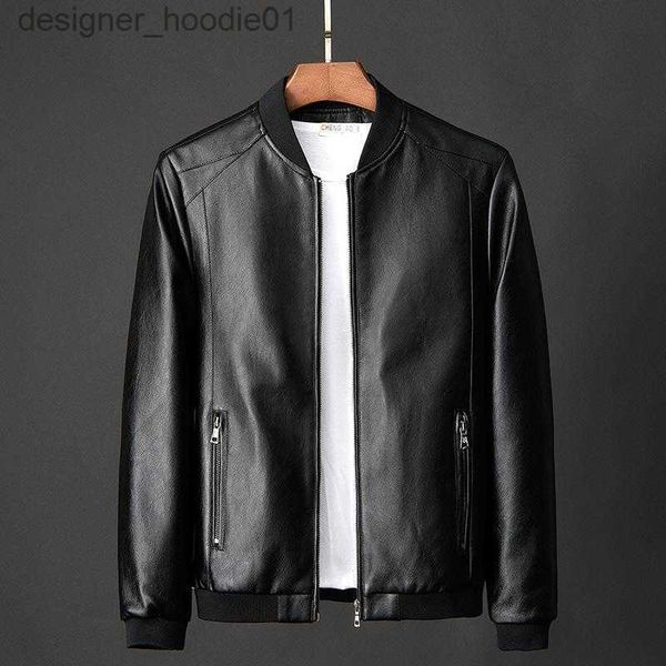 Pelliccia da uomo Pelliccia sintetica da uomo Giacca in pelle firmata Bomber Moto da uomo Biker PU Baseball Plus Size 7XL Causale Jaqueta Masculino all'ingrosso L230913