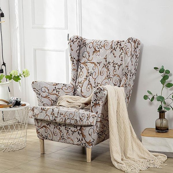 Cadeira cobre estilo impresso asa capa estiramento lavável poltrona slipcover único sofá assento almofada para sala de estar casa