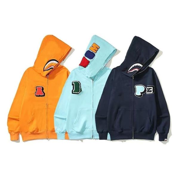 Y2K Hoodie Designer Sweater Bonito Shark Bear Style Oversized Carta Imprimir 2023 Novo Arivval Full Zip Up Cam Jaqueta Com Capuz Cardigan 1307D