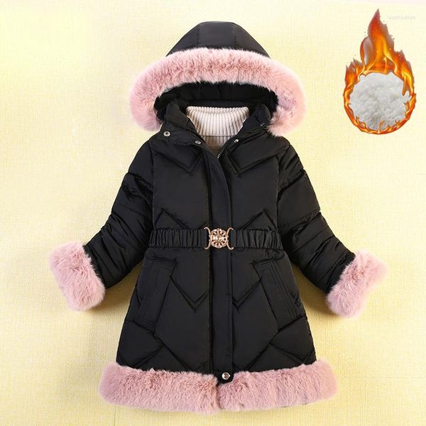 Giubbotti 5-10 anni Classici Ragazze invernali Tenere al caldo Colletto per capelli Cappotto natalizio Con cerniera Capispalla Regalo di compleanno Abbigliamento per bambini