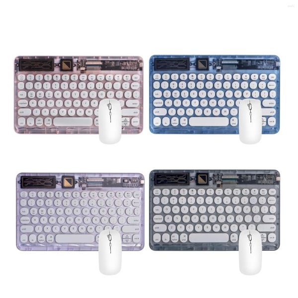 Gamecontroller Wireless Gaming Tastatur Maus PC Gamer Professionelles Büro Transparent Mute