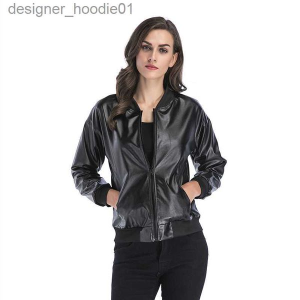 Мужская кожаная куртка из искусственного меха с мехом, женские куртки, пальто, тонкая байкерская мотоциклетная мягкая молния для девочек, кожаная женская женская одежда L230913
