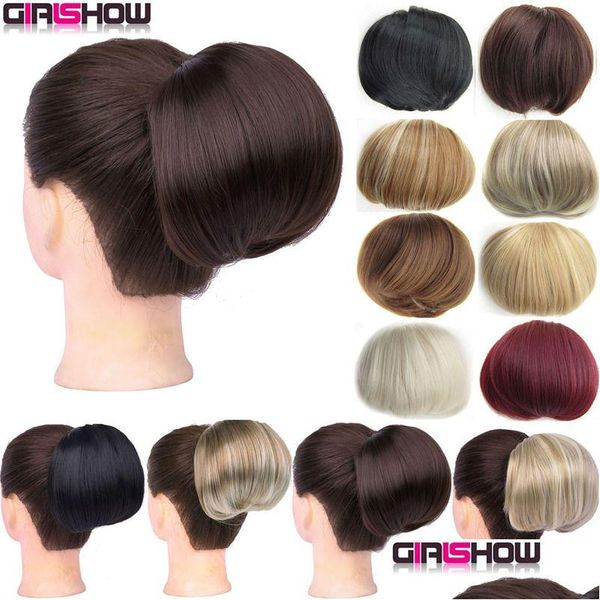 Haarschmuck Girlshow Synthetische Brautbrötchen Donut Chignon Stück Verlängerung für Frauen Kopfbedeckung 34 Farben 220805 Drop Lieferung Haarschmuck Dhzyb