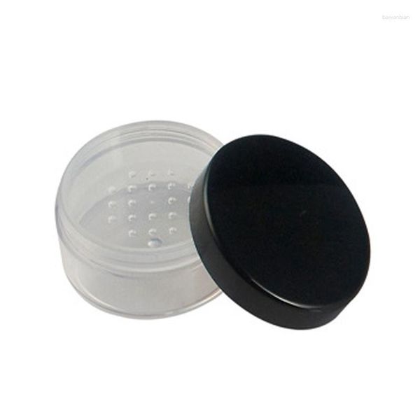 Depolama Şişeleri 30G/50g Plastik Gevşek Toz Kavanozu Eşterli Boş Kozmetik Konteyner Siyah Kapak Makyajı Kompakt Taşınabilir Kutu 1 PCS