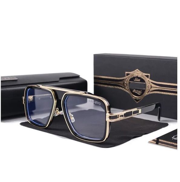 2023 QC Männer Vintage Pilot Sonnenbrille quadratische Damen Sonnenbrille Modedesigner Shades Luxus Golden Frame Sonnenbrille UV400 Farbverlauf LXN-EVO DITA D1