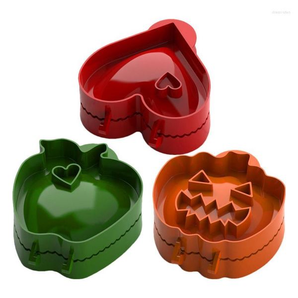 Figuritas decorativas, moldes de mano para pasteles para hornear, prensador de masa, 3 uds., Mini molde para hacer galletas, cortadores de calabaza de otoño