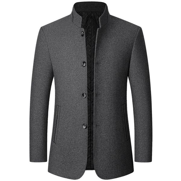 Männer Wollmischungen Herbst Winter Männer Wollmischung Mantel Männer Lange Windjacke Dicke Warme Männer Grau Jacke Herren Mantel 4Xl 230912