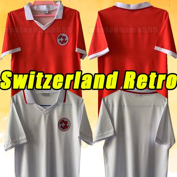 Camisas de futebol da Suíça Retro 1994 1995 Away Away Akanji Shaqiri Embolo Seferovic Camisas de futebol Zakaria elvedi Freuler Vargas uniformes