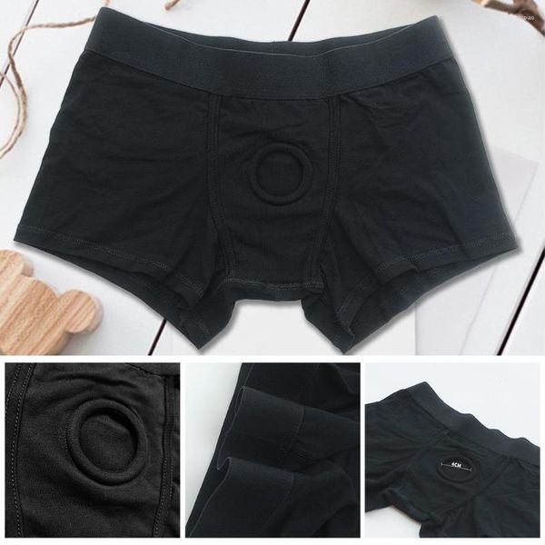 Cuecas abertas frente buraco roupa interior boxers expostos peni boxer shorts virilha masculino deslizamento homme sexy underpant calcinha pornô