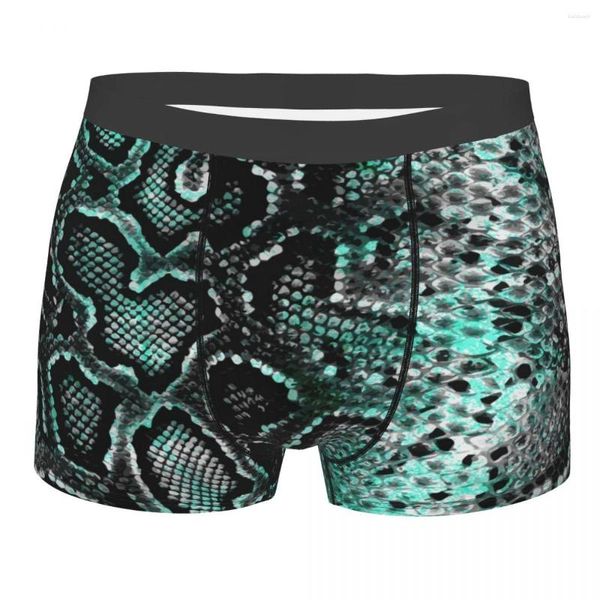 Cuecas masculinas calcinha boxers roupa interior cobra padrão de pele sexy shorts masculinos