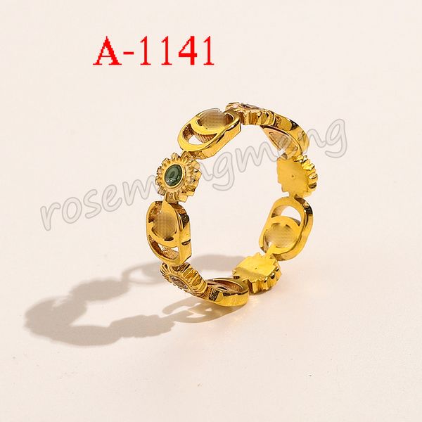 Designer Ring Letter Band Rings Women 18k Gold Tilted Tilted Crystal inossidabile Acciaio inossidabile Amore per le forniture per matrimoni Ring Diamond R 1880