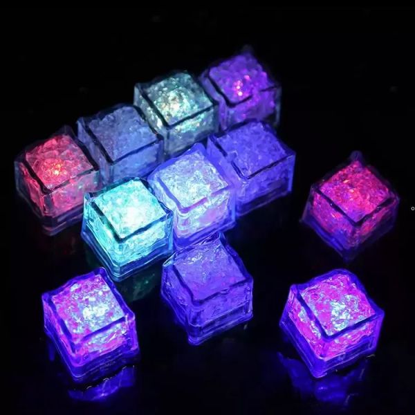 Gadget LED Aoto colori Mini romantico luminoso cubetto di ghiaccio artificiale flash luce matrimonio decorazione festa di Natale 914