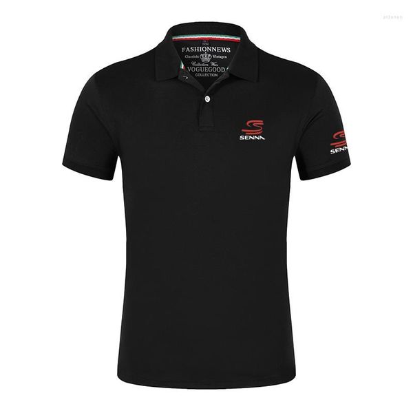 Herren Polos Ayrton Senna 2023 Premium Druck Kurzarm Poloshirt Sommerstil Männlich Modisch Lässig Komfort Atmungsaktiv Top