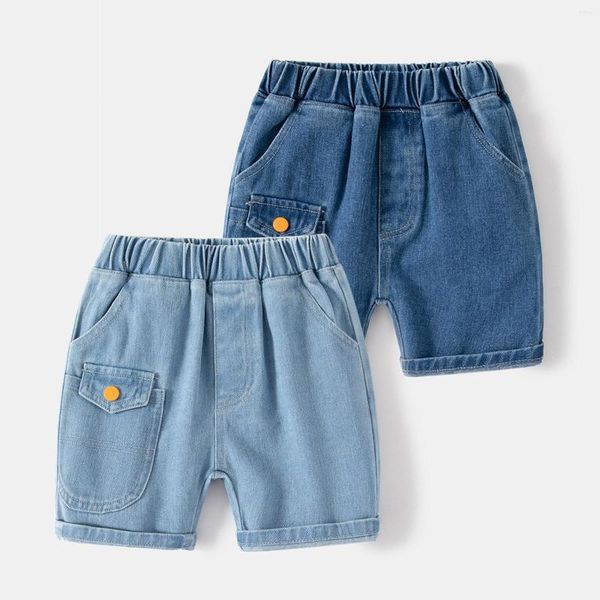 Брюки, детские джинсовые шорты, крутые джинсы с карманами для маленьких мальчиков и девочек, лето 2023, штаны для малышей, детская одежда для детей 1–6 лет