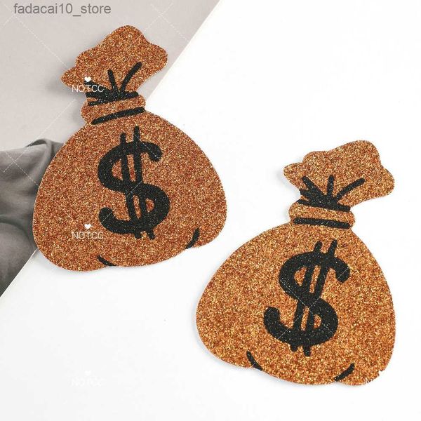 Cuscinetto per il seno NOTCC 10 paia Copricapezzoli usa e getta in dollari USA Patch divertente per le donne Borsa per soldi glitter Ravers Pasties per il seno Q230914