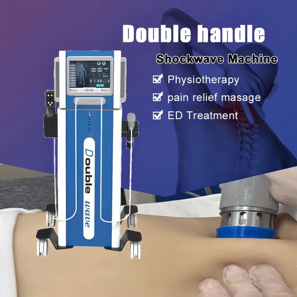 Equipamento profissional de ondas de choque, canal duplo, fisioterapia, celulite gorda, terapia por ondas de choque, preço para ed