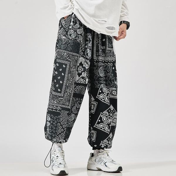 Calças masculinas 2023 harem moda jogger sweatpants coreano solto calças de grandes dimensões engraçado streetwear masculino casual 5xl