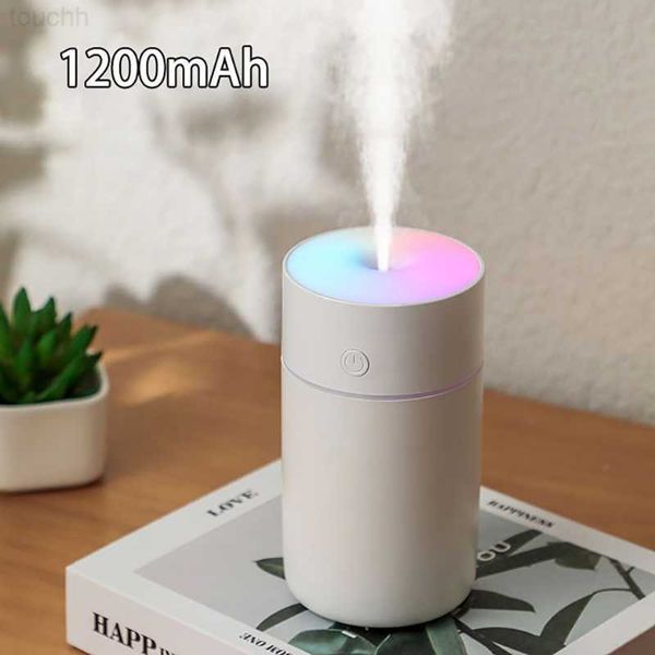 Nemlendiriciler 1200mAh Kablosuz Şarj Edilebilir Hava Nemlendirici Gradyan Renkli Çalışma Işığı 2023 En Yeni Ev Araba Hemiberriatör Aroma Difüzör L230914