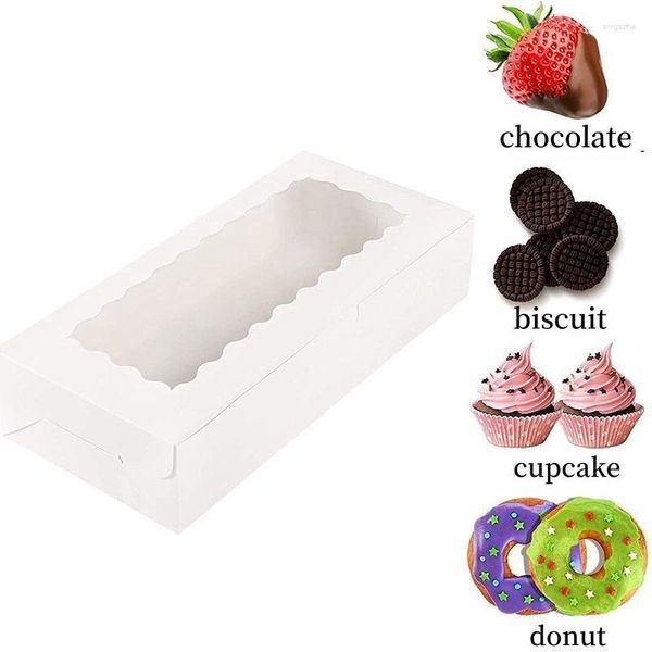 Confezione regalo Scatole di cartone bianche da 10 pezzi per pasticceria, scatola per cupcake con finestra, confezione per ciambelle al cioccolato, articoli per feste