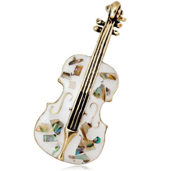 Pins Broches Uni Instrumentos Musicais Violino Maple Leaf Para Mulheres Esmalte Casaco Gola Broche Gota Entrega Jóias Dhiv3