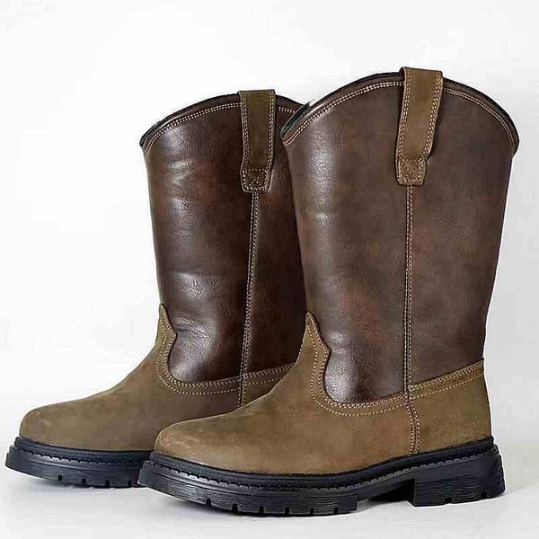 Модельные туфли, мужские плюшевые зимние ботинки из натуральной кожи, зимние, из плотного хлопка, теплые, бархатные, ковбойские, рыцарские, винтажные, в стиле вестерн, мотор 230912