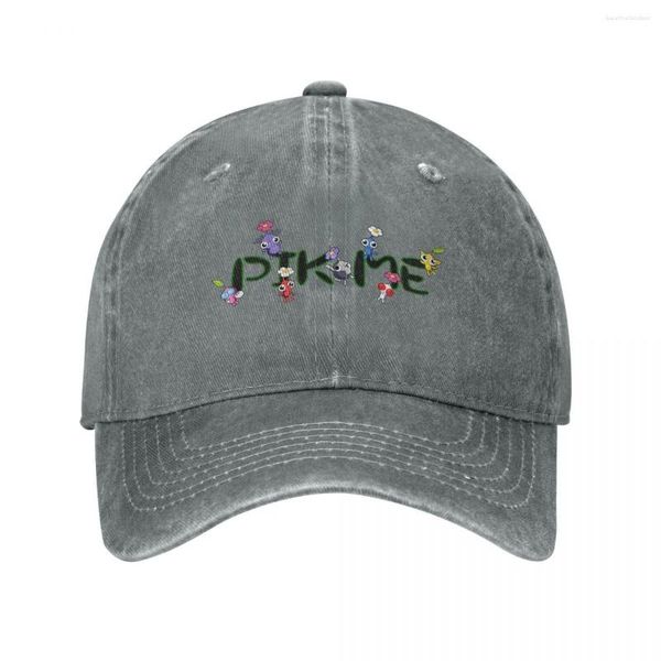Berets 'Pik Me' Pikmin Bonés de beisebol divertidos Snapback Denim Chapéus Outdoor ajustável Casquette Sports Cowboy Hat para homens e mulheres