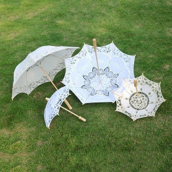 Sonstiges Zubehör Vintage Spitze Regenschirm Sonnenschirm Sonne für Hochzeitsdekoration Pografie Weiß Beige Sunshade300J