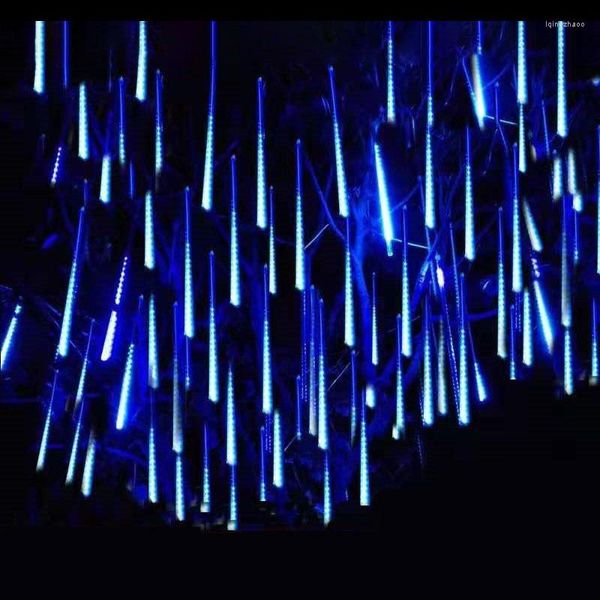 Cordas LED Meteor Shower Light Holiday String Impermeável Fada Jardim Decoração Ao Ar Livre Rua Garland Decoração de Natal 2024