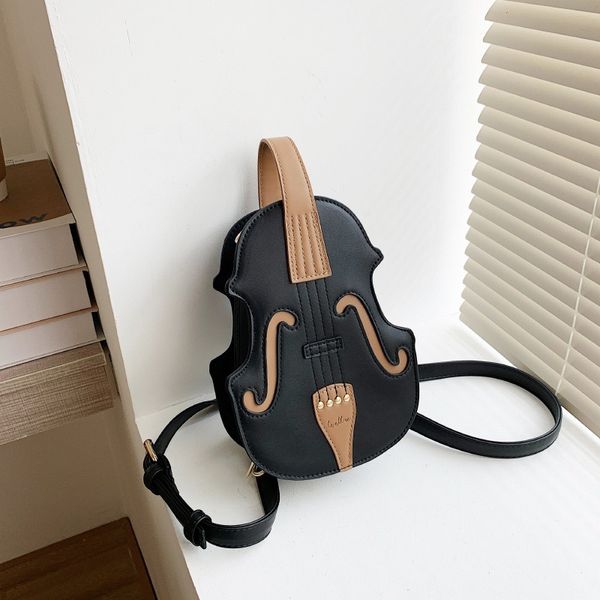 Sacos de noite Violino Forma PU Couro Pequenas Mochilas para Mulheres Creative Piano Feminino Crossbody Bag Costura Thread Senhoras Moda Bolsa de Ombro 230912