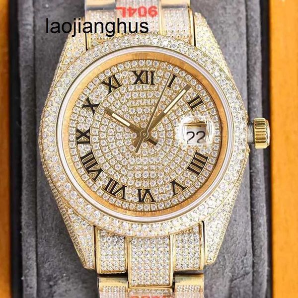 Diamantuhr Damenuhren Volldiamantuhr Herren Automatische mechanische Uhren 40 mm Swarovski Business-Armbanduhren aus 904L-Edelstahl Montre De Luxe