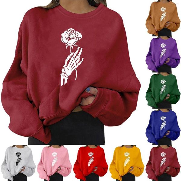 Hoodies femininos moda casual quente moletom manga longa o pescoço macio impresso camisa senhoras decote reto superior agindo pro túnica