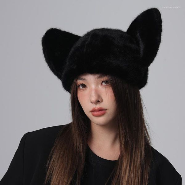 Berretti Versione coreana Ins Riduzione dell'età Grandi orecchie Berretti Berretti Autunno e inverno Caldo spettacolo viso Cartoon Pullover Cappelli per uomo Donna