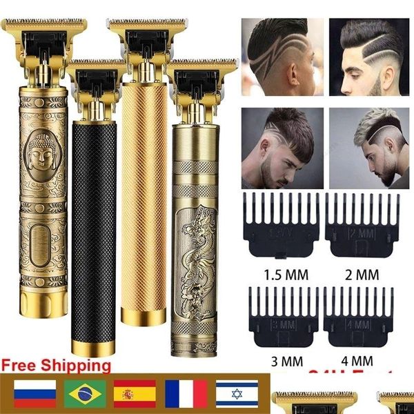 Aparador de cabelo T9 USB Corte Elétrico Hine Recarregável Corte Clipper Homem Barbeador para Homens Barbeiro Profissional Aparadores de Barba 220303 Drop D Dhzwx