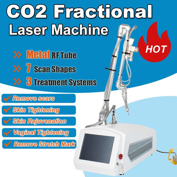 Taşınabilir CO2 Lazer Çıkarma Makinesi Scar Strenss Sökücü Cilt Yenileyen Vajinal Sıkı Metal RF Tüp Güzellik Ekipmanları Salon Ev Kullanımı