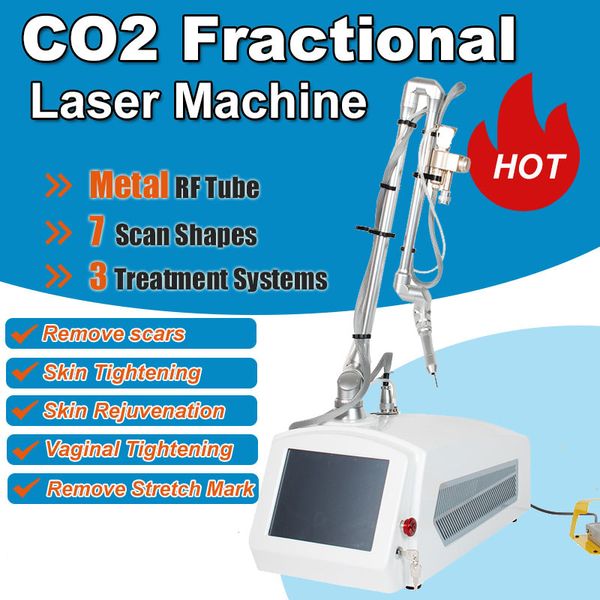 Taşınabilir CO2 Lazer Makine Çatışmaları Çıkar Çil Çiller Vajinal Sıkı Cilt Yüzeyi Kaldır Yüz Bakım Metal RF Tüp Cihaz Salon Evde Kullanım