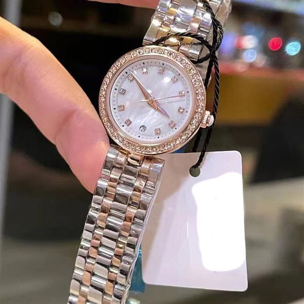 Luxus-Damenuhr, importiertes Quarzwerk, Mineralglas, Spiegel, 26 mm, Steinoberfläche, modische Boutique-Uhren, 219 W