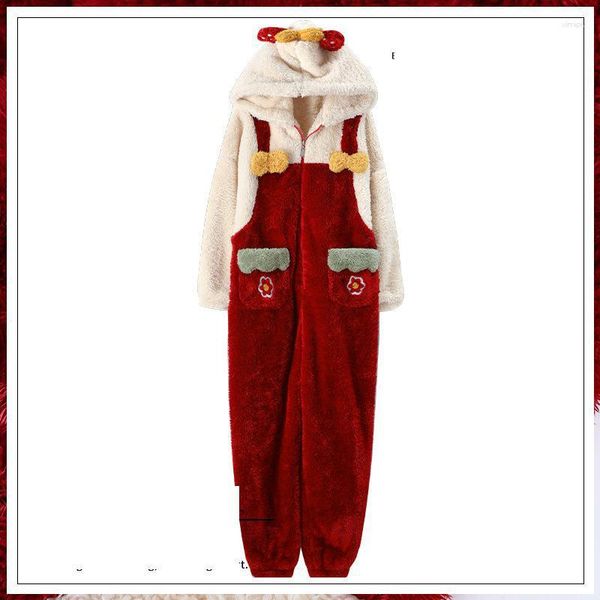 Indumenti da notte da donna Donna Flanella Homewear Lady One Piece Set Allentato Casual Autunm Inverno Femminile Pigiama di velluto corallo Indumenti da letto