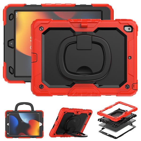 Para iPad Mini6 8,3 polegadas Capa à prova de choque para crianças Capa segura para iPad Mini 4 5 6 Alça com suporte de rotação 360 Capas robustas de silicone com protetor de tela PET alça de ombro