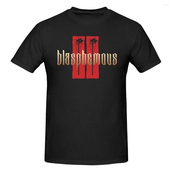 Camisetas masculinas Blasphemous 2 Logo Camisa de algodão Crewneck manga curta homens personalizados