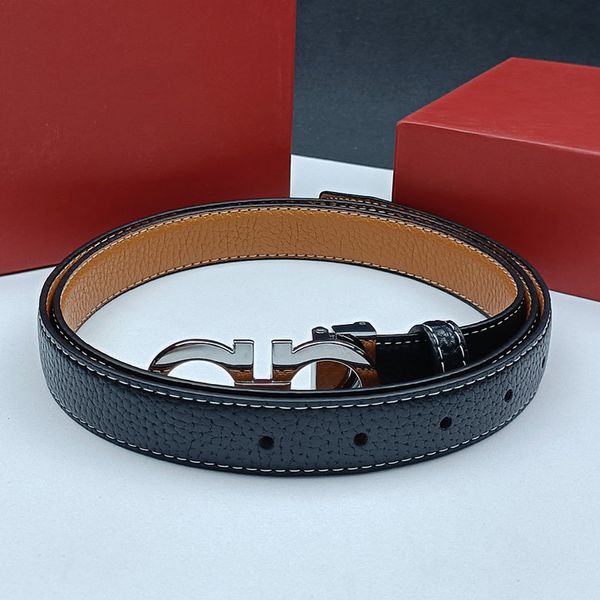 Hion Buckle Genuine Leather Belt Largura de 2,5cm 16 Estilos de alta qualidade com designer de caixas homens mulheres cinturões múltiplas cor de declínio opcional de orlang algebra vau de xadrez