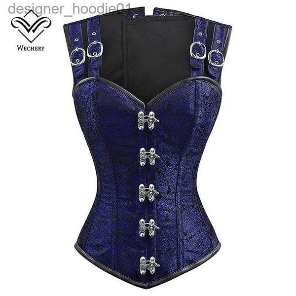 Mulheres Shapers Corset Steampunk Espartilhos e Bustiers Emagrecimento Gótico Corsage Corselet Corsets Sexy Black Strap Corset Steel Boning Bustier L230914