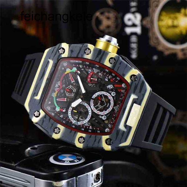 Richardmill Orologi Orologio meccanico automatico Superclone Meccanica da uomo di lusso Richa Milles Kwai Star Tiktok Tipo a botte Grana di legno Scavato Impermeabile