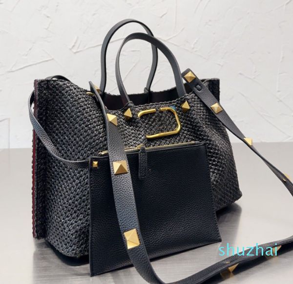 Borsa grande in tessuto Rivet Designer Borse da donna di lusso Borse a tracolla da donna Portacarte a tracolla Borsa classica shopping in pelle per borse all'ingrosso